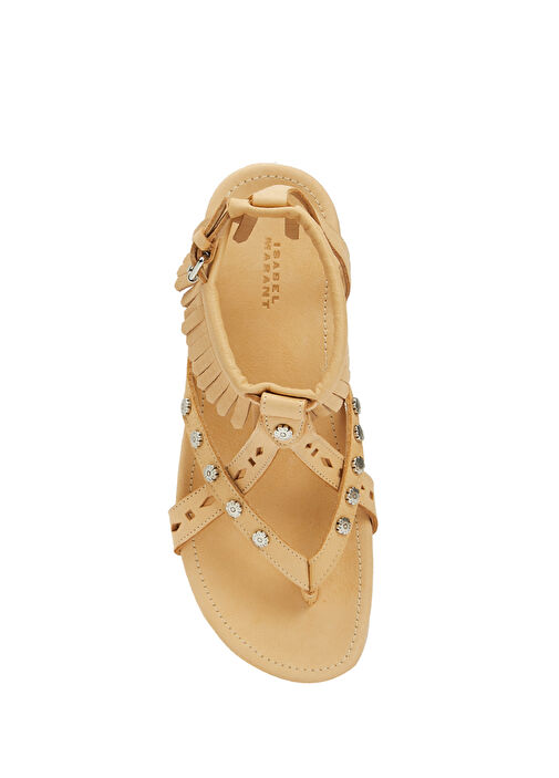 Silya Kum Kadın Deri Sandalet - Görsel 5