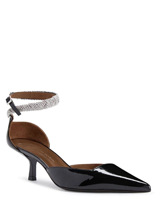 Siyah Deri Topuklu Ayakkabı - Görsel 3