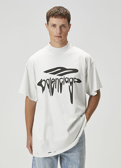 Tシャツ・カットソー BALENCIAGA '3B Liquefied' T-shirt White BALENCIAGA - 3B Liquified Oversize t-shirt | Leam Roma