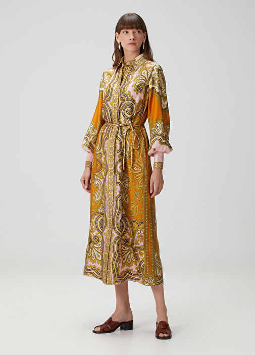 alemais clemenza silk midi dress Alemais Multi Clemenza Silk Midi Dress