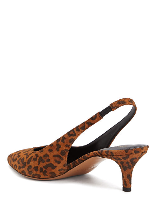 Padim Leopar Desenli Süet Topuklu Ayakkabı - Görsel 5