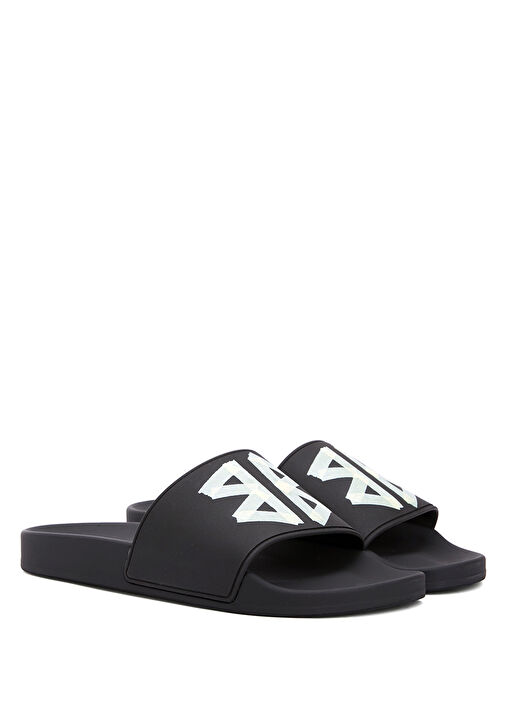 Siyah Sarı Logo Detaylı Erkek Terlik - Görsel 3