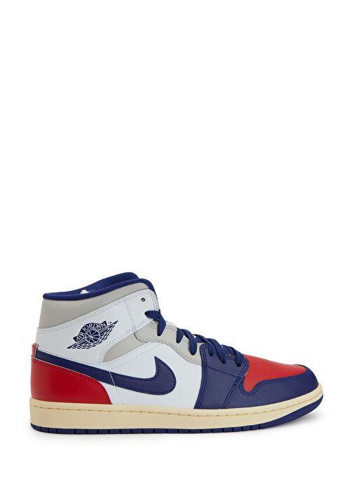 Air Jordan 1 Mid Beyaz Erkek Deri Sneaker - Görsel 2