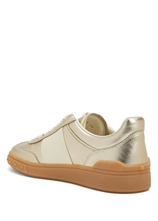 Valentino Garavani Ekru Valentino Garavani Deri Kadın Sneaker