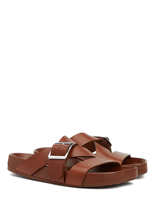 x Paula's Ibiza Kahverengi Erkek Deri Terlik - Görsel 3