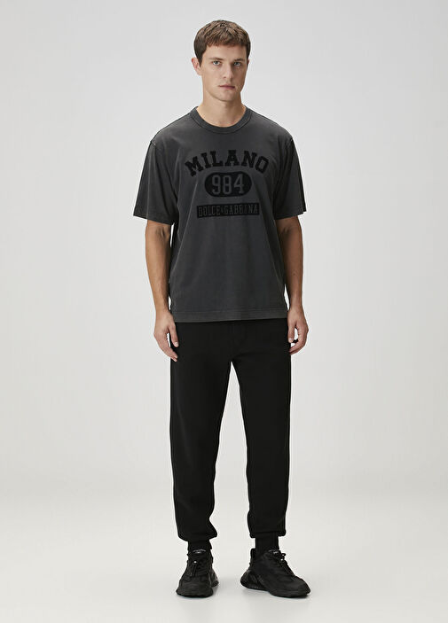 Dolce&Gabbana - Siyah Logo Baskılı T-shirt - Siyah