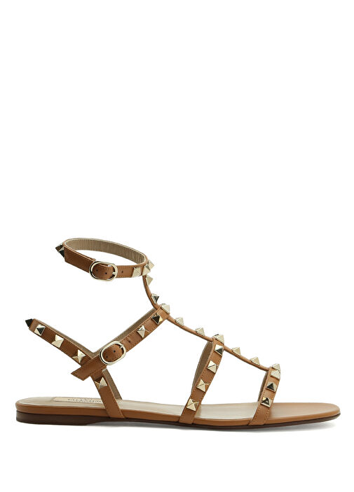 Rockstud Taba Kadın Deri Sandalet - Görsel 2