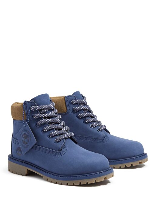 Premium 6 Inch Mavi Çocuk Deri Bot - Görsel 3