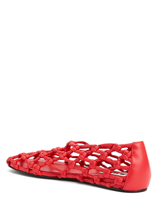 Jil Sander Kırmızı Jil Sander Deri Babet