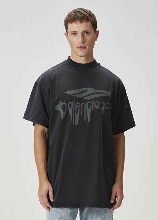 Balenciaga Siyah Erkek 3B Liquefied Siyah T-shirt 1659751 Balenciaga Siyah Erkek 3B Liquefied Siyah T-shirt 1659751