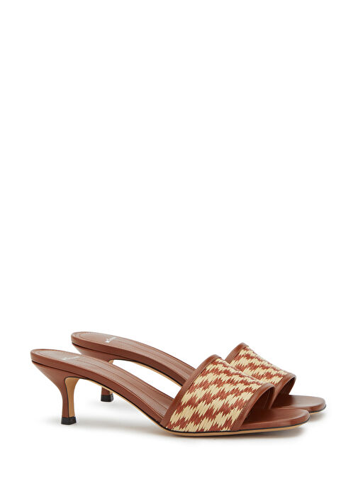 Kiton Kiton Kahverengi Kare Desenli Örgülü Kadın Terlik Sandalet & Terlik | Beymen Kahverengi - 3. görsel