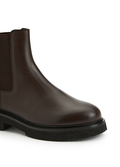 Kahverengi Lastikli Kadın Deri Bot - Görsel 7