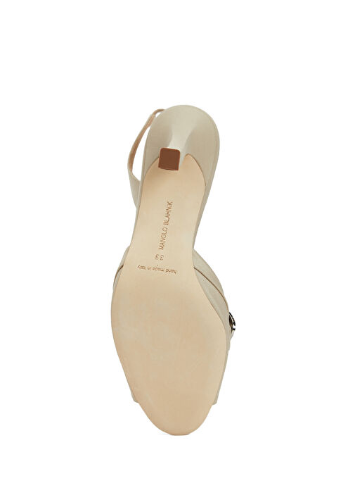 Bej Kadın İpek Sandalet - Görsel 6