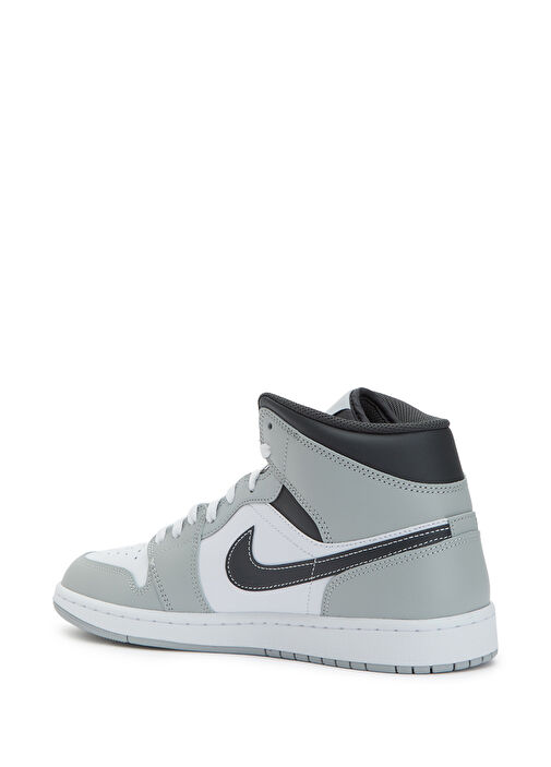 Air Jordan 1 Siyah gri Erkek Deri Sneaker - Görsel 4