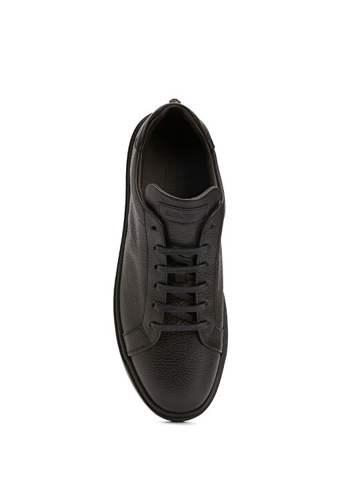 Siyah Erkek Deri Sneaker - Görsel 5