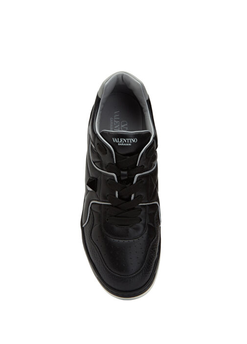 One Stud Siyah Erkek Deri Sneaker - Görsel 5