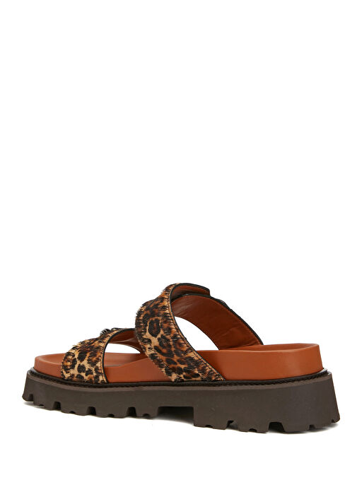 Ride Leopar Desenli Kadın Deri Terlik - Görsel 4