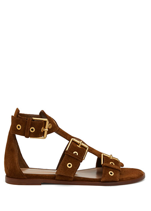 Taba Kadın Süet Sandalet - Görsel 2