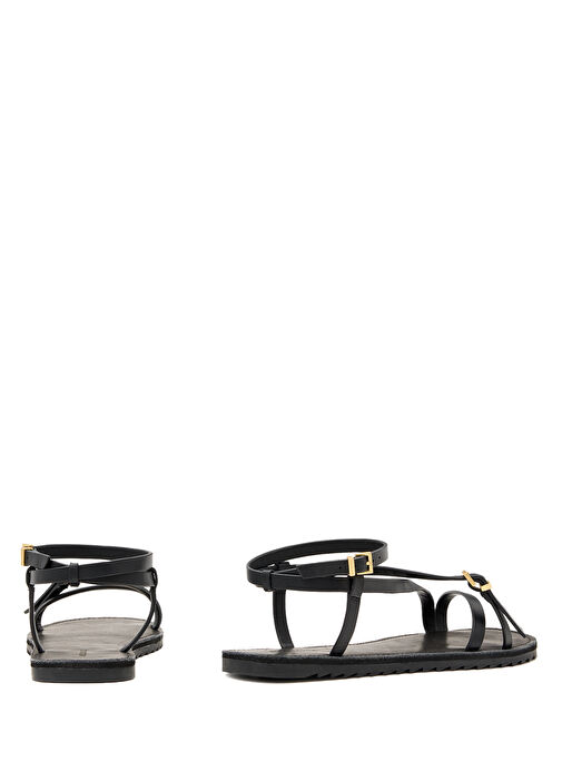 Tyla Siyah Kadın Deri Sandalet - Görsel 4