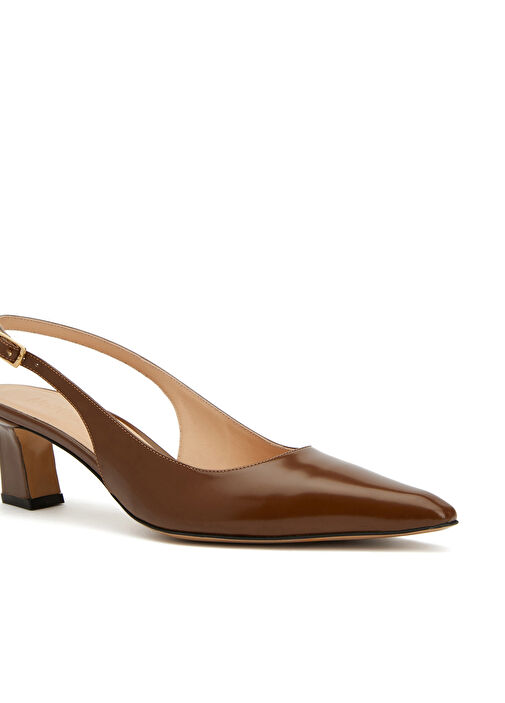 Taba Deri Topuklu Ayakkabı - Görsel 7