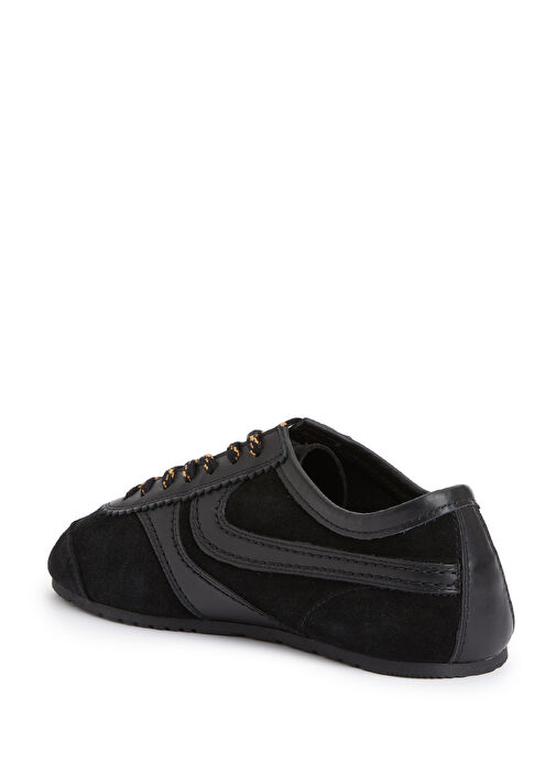 Siyah Kadın Deri Sneaker - Görsel 4