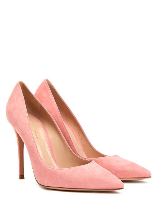 Gianvito Pembe Süet Stiletto - Görsel 3