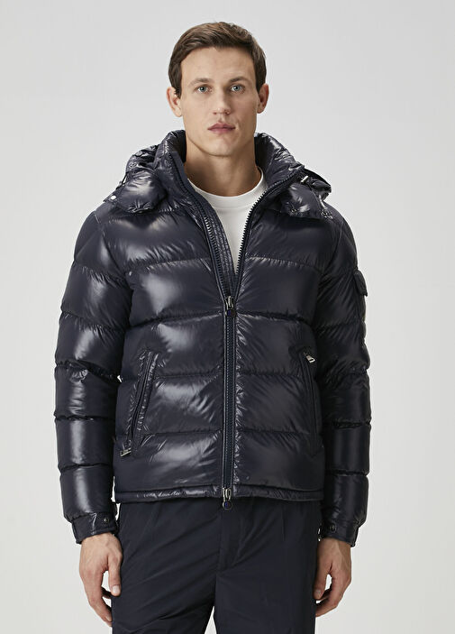 Moncler - Lacivert Kapüşonlu Puff Mont - Lacivert