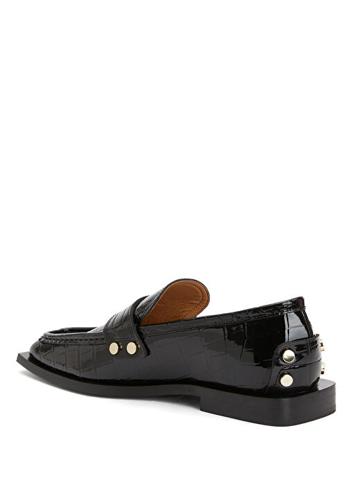 Siyah Kadın Deri Loafer - Görsel 4