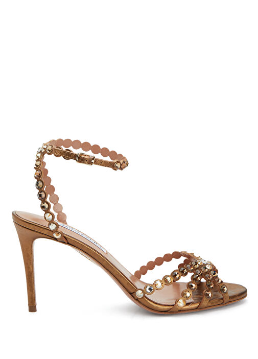 Aquazzura Aquazzura Tequila Gold Deri Topuklu Ayakkabı Sandalet & Terlik | Beymen Gold - 2. görsel