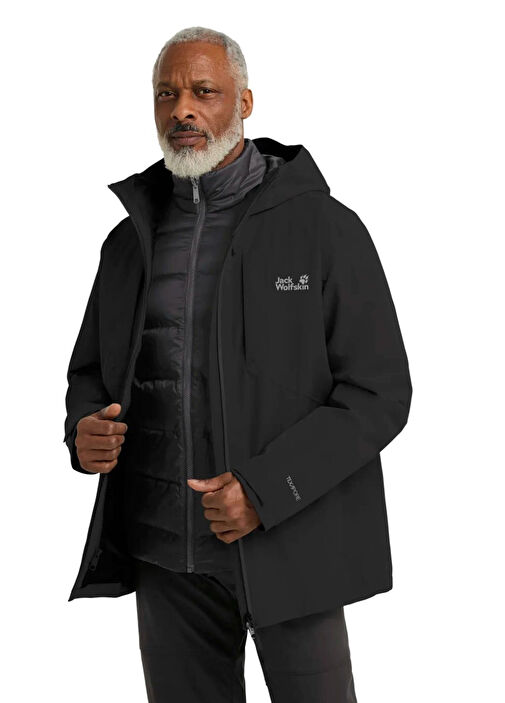 Jack Wolfskin Siyah Erkek Icecape 3in1 Down Rds Siyah 3'ü 1 Arada