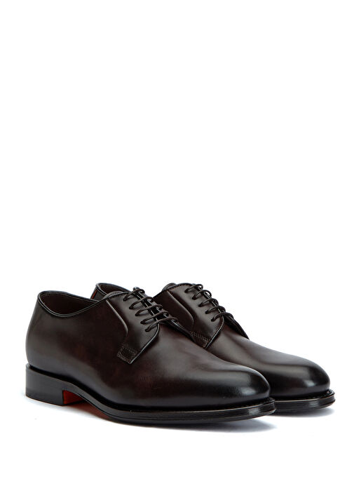 Santoni Santoni Colin Koyu Kahverengi Erkek Deri Ayakkabı Basketbol Ayakkabıları | Beymen Koyu Kahverengi - 3. görsel