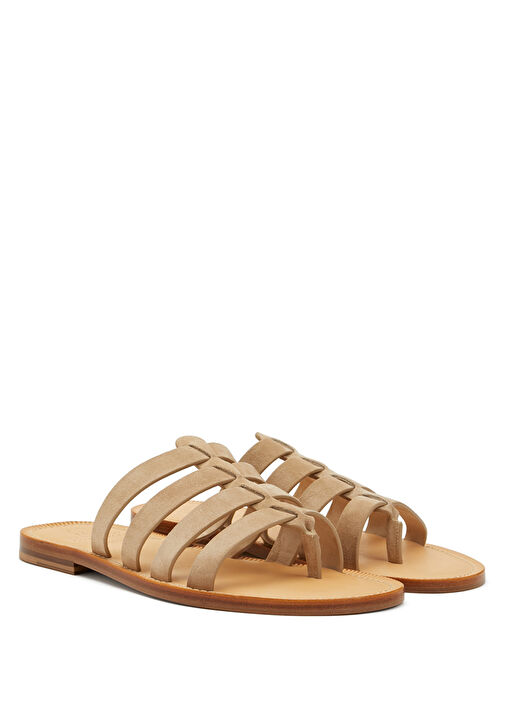 Bej Erkek Deri Terlik - Görsel 3