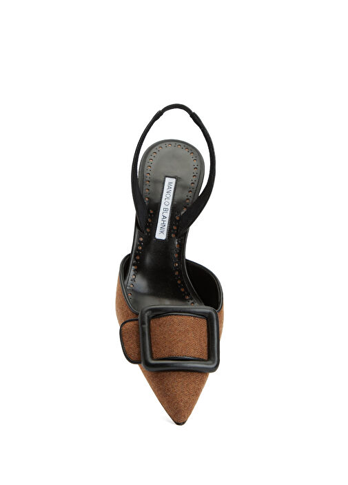 Siyah Kahve Deri Topuklu Ayakkabı - Görsel 5