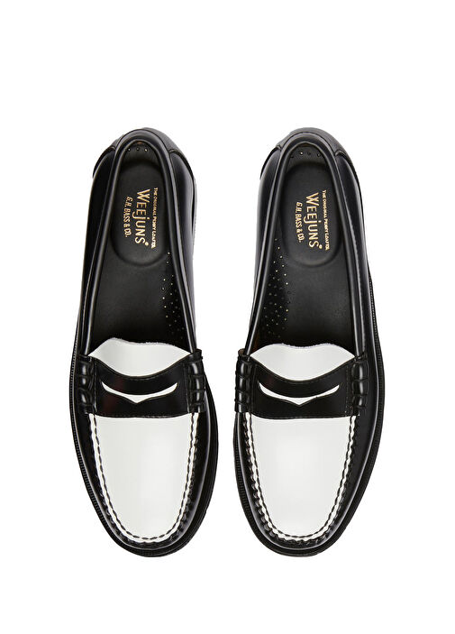 Weejuns Siyah Beyaz Erkek Deri Loafer - Görsel 4