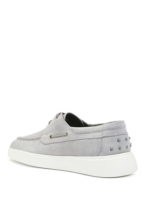 Açık Gri Erkek Süet Sneaker - Görsel 4