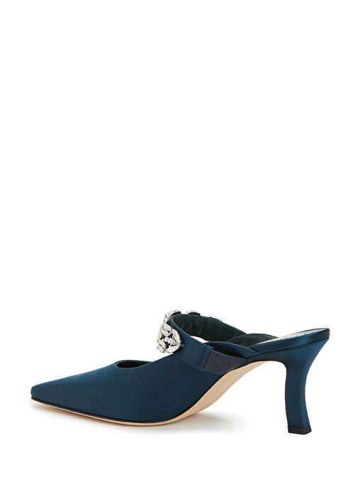 Mavi Taşlı Topuklu Terlik - Görsel 4