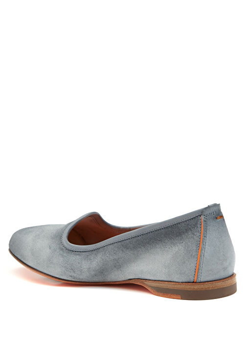 Gri Kadın Süet Loafer - Görsel 4