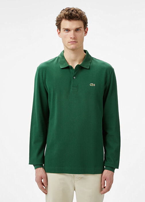 Lacoste Yeşil-132 Erkek L.12.12 Uzun Kollu Yeşil Slim Fit Polo