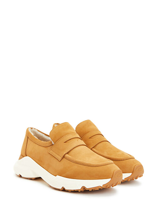 Sporty Taba Kadın Deri Sneaker - Görsel 3