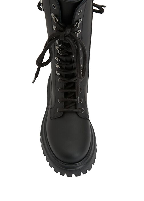 Siyah Kız Çocuk Deri Bot - Görsel 5