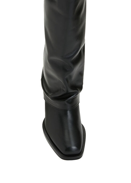 Siyah Kadın Deri Çizme - Görsel 5