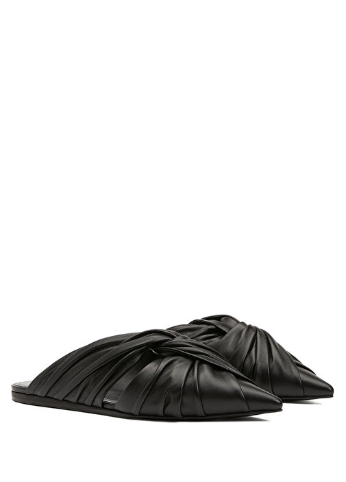 Siyah Kadın Deri Terlik - Görsel 3