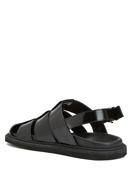Siyah Kadın Deri Sandalet - Görsel 4