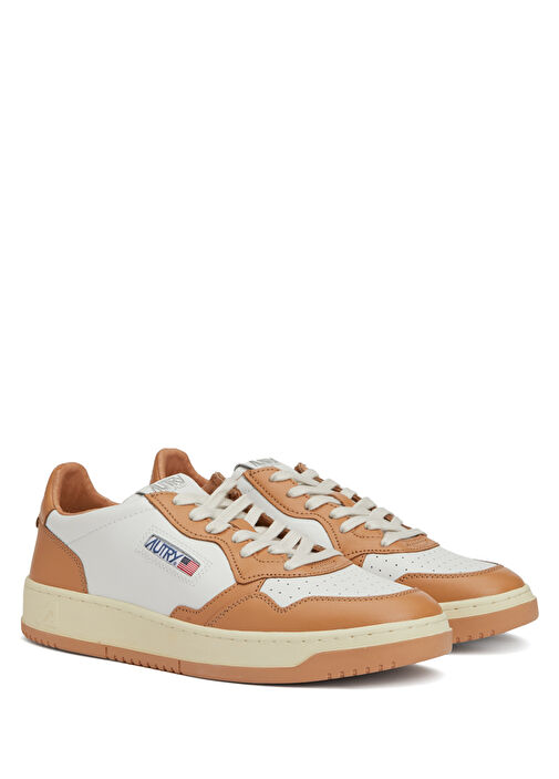 Turuncu Beyaz Erkek Deri Sneaker - Görsel 8