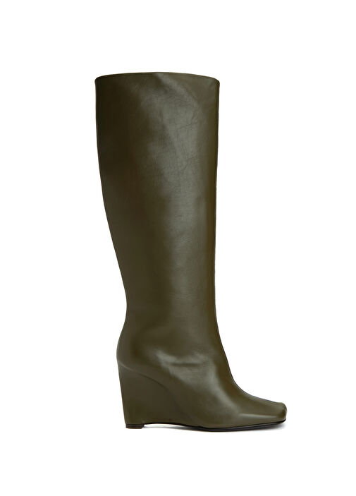 Haki Nubuk Deri Çizme - Görsel 2