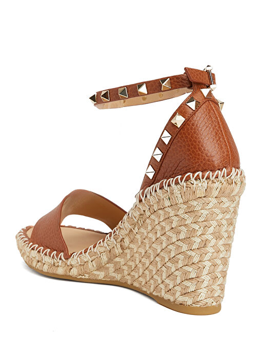 Kahverengi Kadın Deri Espadril - Görsel 4