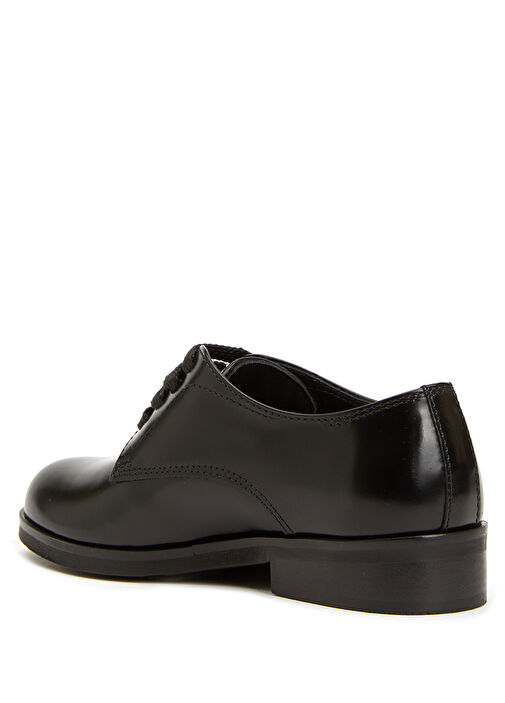 Derby Siyah Logo Detaylı Erkek Çocuk Deri Ayakkabı - Görsel 4