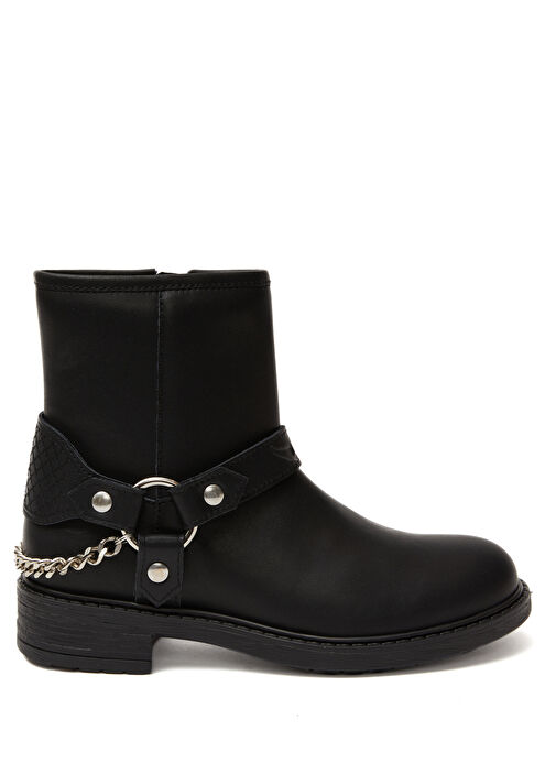 Siyah Kız Çocuk Deri Bot - Görsel 2