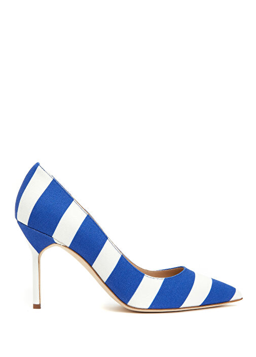 Mavi Beyaz Çizgili Stiletto - Görsel 2