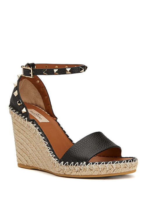 Rockstud Siyah Kadın Deri Espadril - Görsel 3